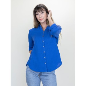 Naomi Shirt Dodger Blue Gauze