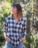 Monet Top English Plaid Crinkle