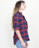 Monet Top Barn Red Plaid Crinkle no