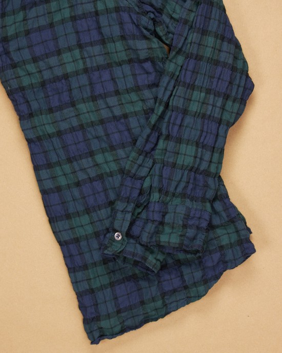 Monet Top Blackwatch Plaid Crinkle