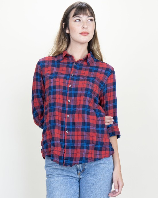 Work Shirt Barn Red Plaid Crinkle