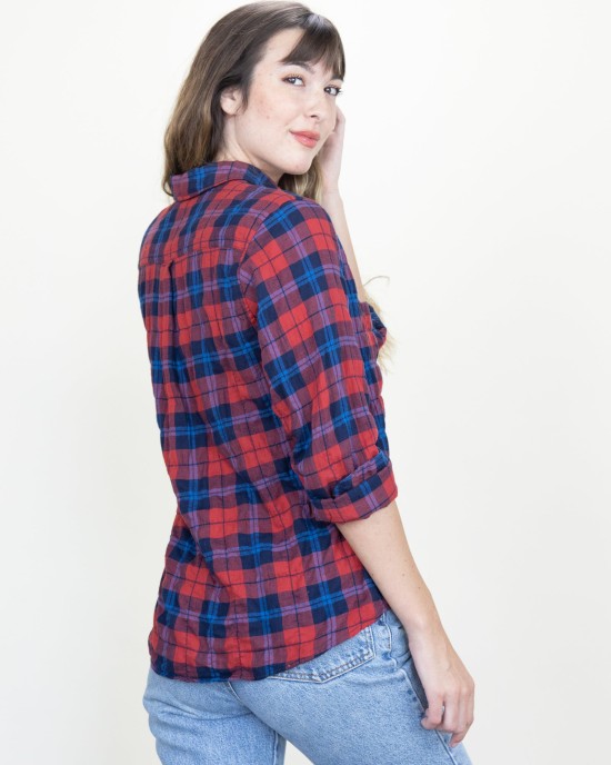 Work Shirt Barn Red Plaid Crinkle