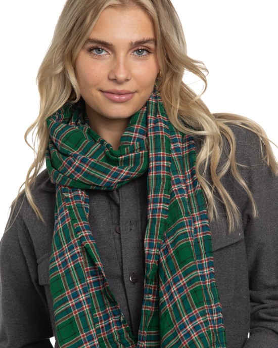 Scarf in Scottish Plaid Crinkle