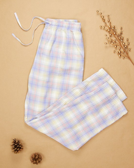 The Pajama Pant Lavender Plaid Cotton