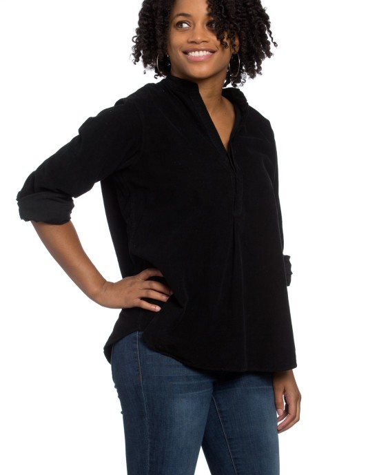 Monet Top Black Corduroy