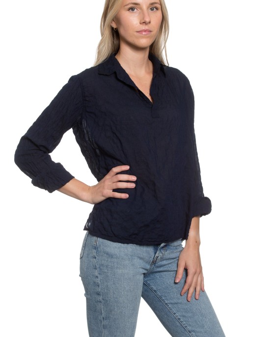 Hampton Pullover in Navy Crinkle