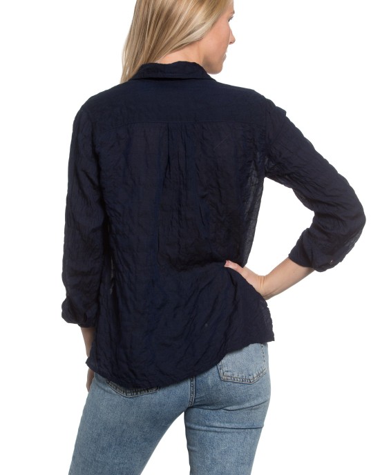 Hampton Pullover in Navy Crinkle