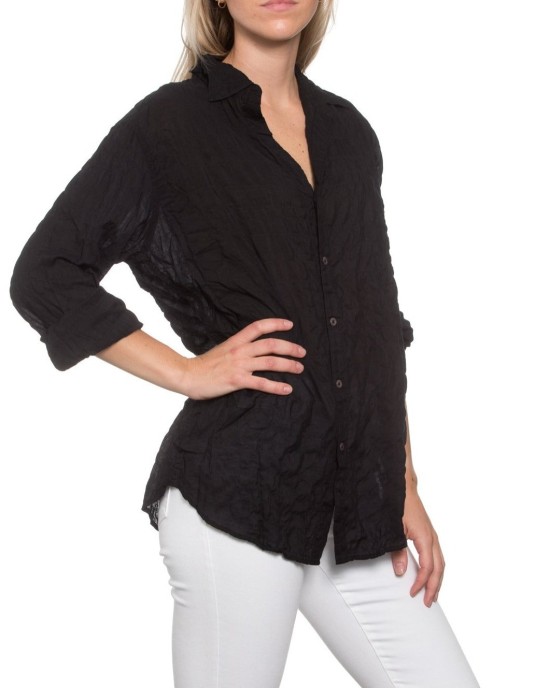 Summerland Shirt in Black Crinkle