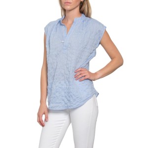 Montauk Top Ocean Crinkle Cotton