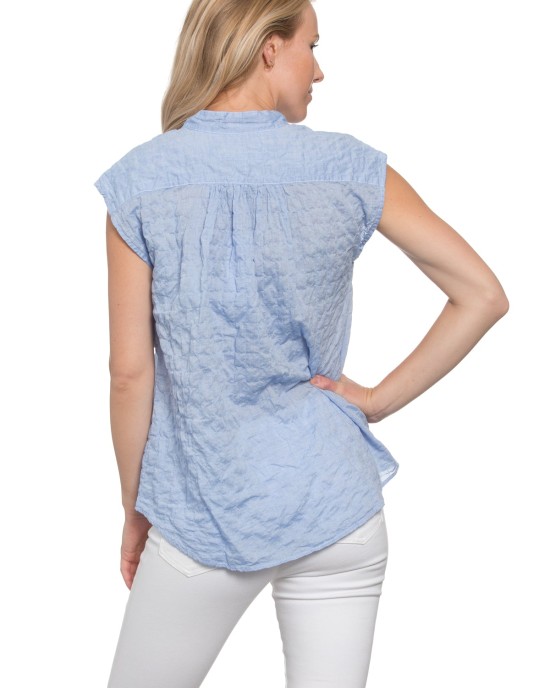 Montauk Top Ocean Crinkle Cotton