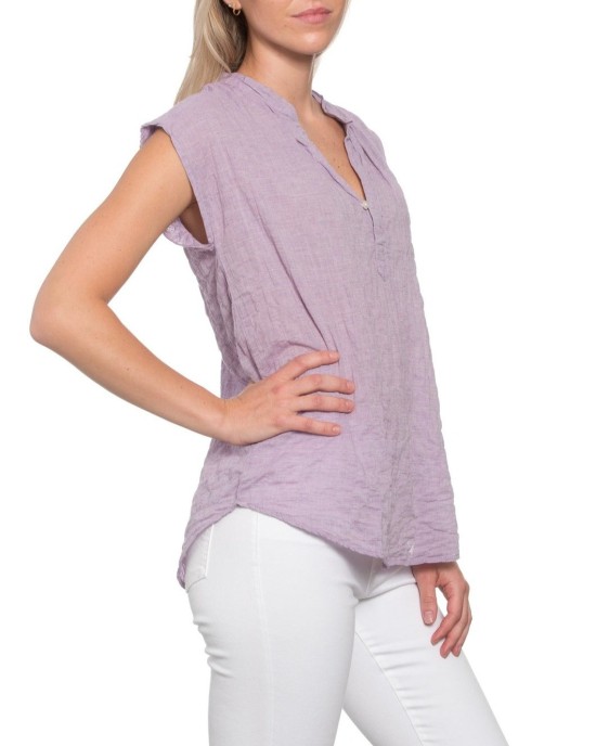 Montauk Top Lavender Crinkle Cotton