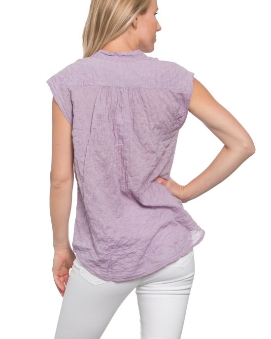 Montauk Top Lavender Crinkle Cotton