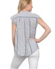 Montauk Top Blue Stripe Crinkle