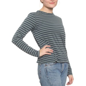 Classic Long Sleeve Stripe Tee in Moss