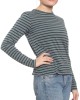 Classic Long Sleeve Stripe Tee in Moss