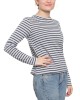 Classic Long Sleeve Stripe Tee in Pale Grey