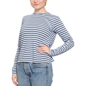 Classic Long Sleeve Stripe Tee in Topaz