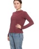 Classic Long Sleeve Stripe Tee in Crimson