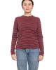 Classic Long Sleeve Stripe Tee in Crimson