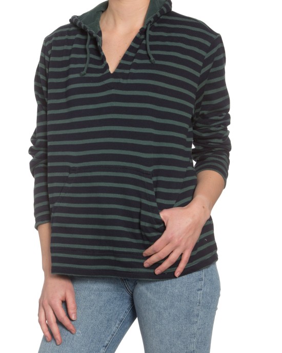 French Stripe Hoodie in Hunter