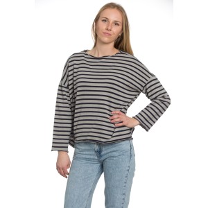 French Stripe Boatneck in Taupe