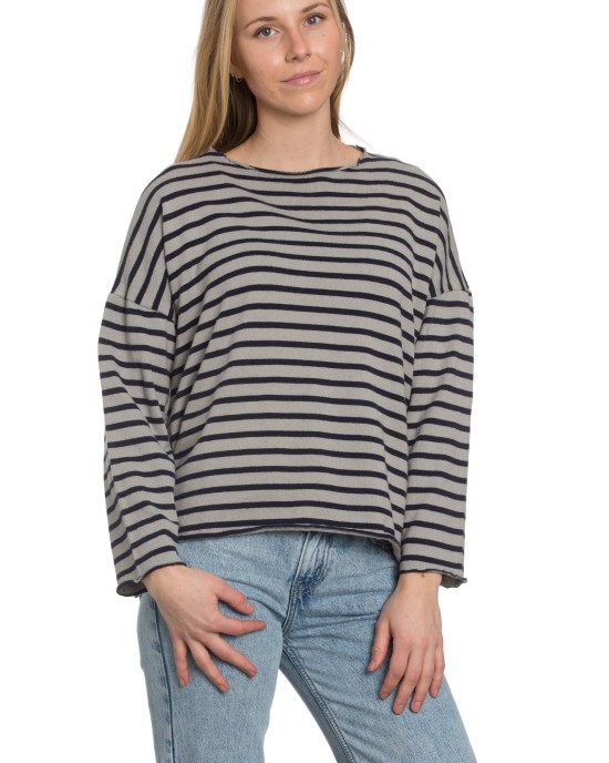 French Stripe Boatneck in Taupe