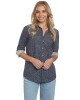 Summerland Shirt Navy Floral Poplin