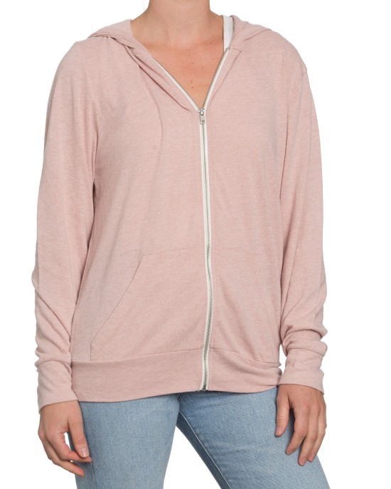 Lightweight Zip Hoodie Pink