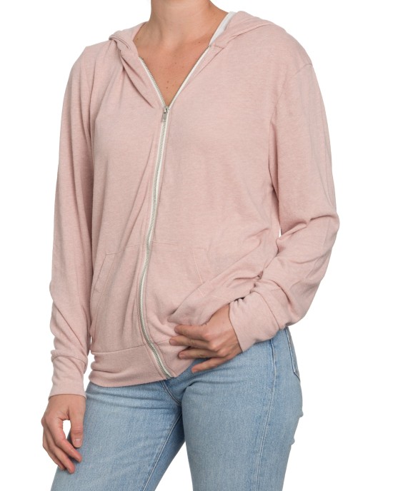 Lightweight Zip Hoodie Pink