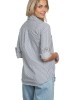 Western Shirt in White Blue Stripe Denim