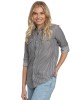 Western Shirt in Blue White Stripe Denim